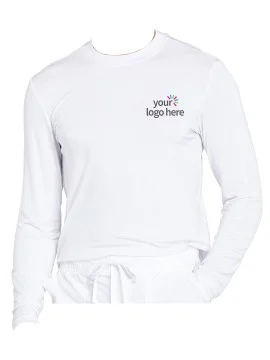 Long Sleeve Underscrub Round Neck T-Shirt White